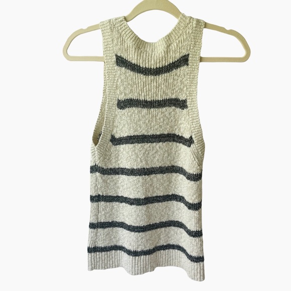 Gap Sweater Vest Knitted Tank Cream & Grey Size Medium